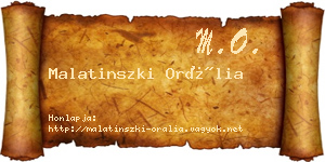 Malatinszki Orália névjegykártya